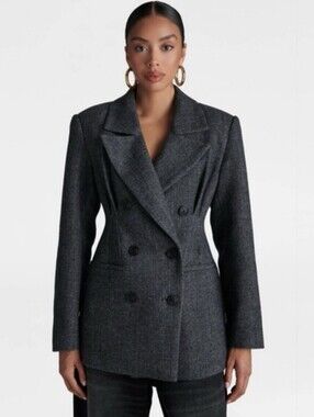 💥KBB by Kahlana Black Structured Blazer with Shoulder Pads Size S